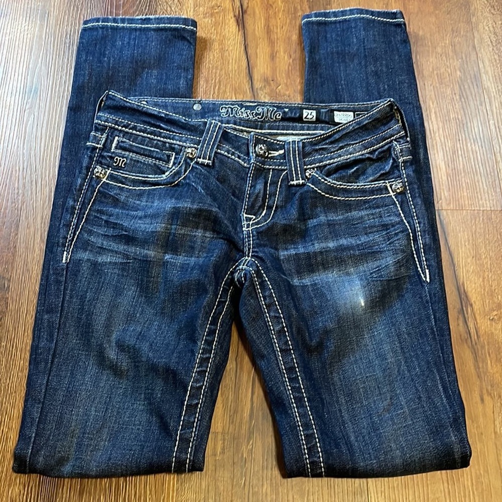 Miss Me Cross Embellished Pockets Skinny Jeans Women’s Size 25 - Picture 2 of 11